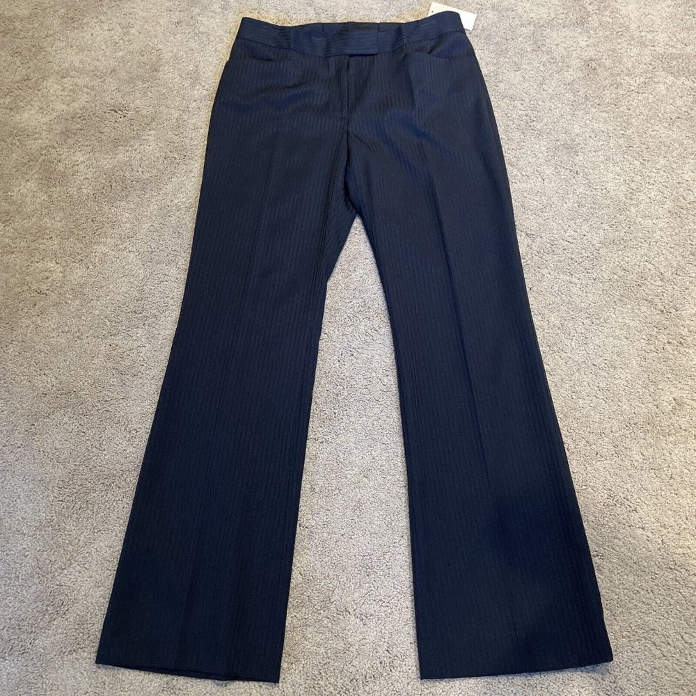 NWT-TAHARI ARTHUR S LEVINE WOMENS PINSTRIPE SUIT (2 PC) SZ.8 NAVY BLAZER & PANTS - Picture 11 of 12